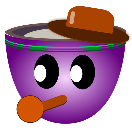 Векторное изображение партия парень фиолетовая кружка