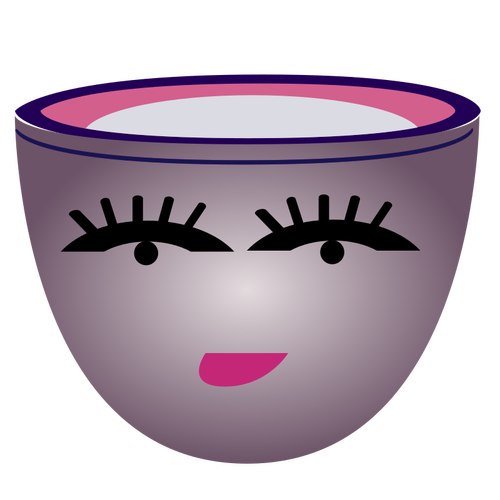 Dibujo de Señora elegante púrpura taza vectorial