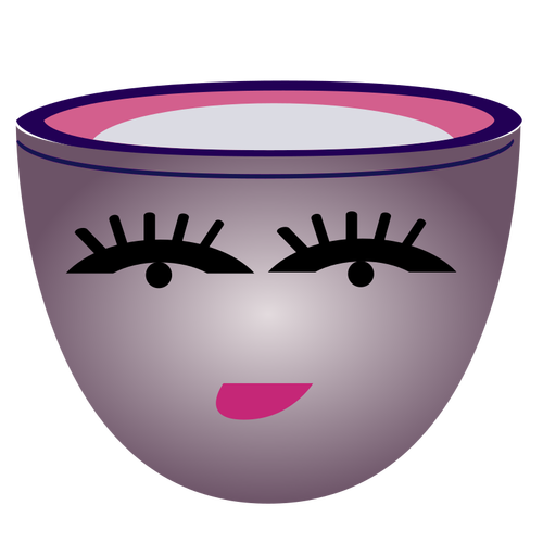 Vector drawing of posh lady purple cup