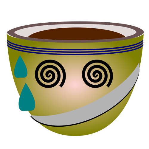 Vector graphics of sweating green mug