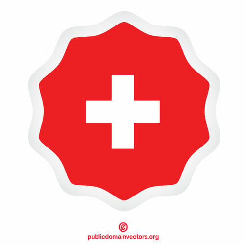 Schweizisk flagg etikett klistermärke