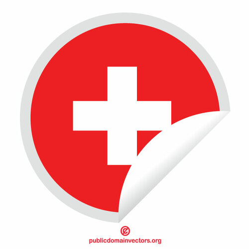 Швейцарский флаг пилинг наклейка