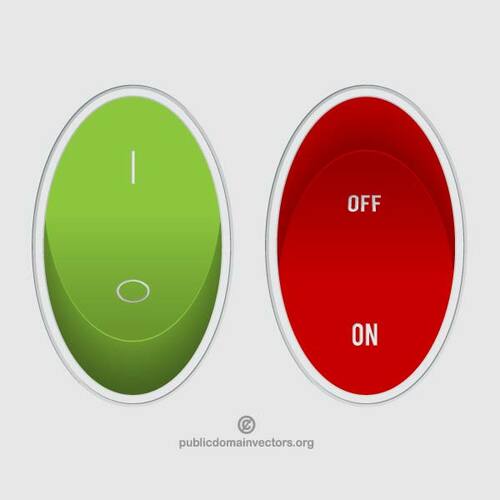 빨간색과 녹색 스위치 버튼