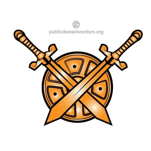 Crossed swords vector clip art