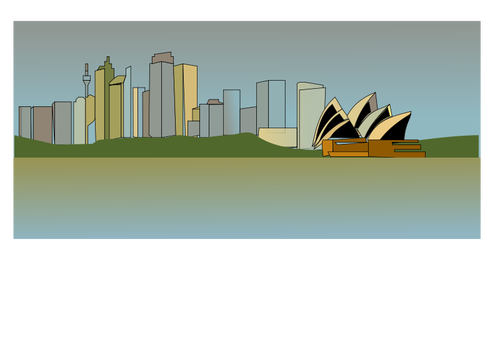 Vektorikuva Sydneyn taivaanrannasta