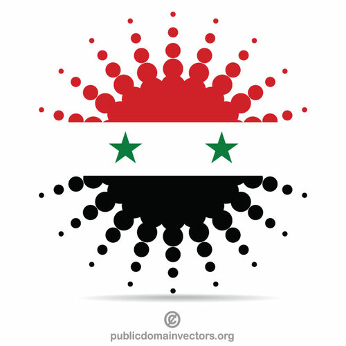 Bendera Suriah halftone desain