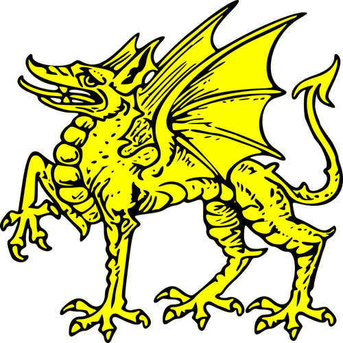 Imágenes Prediseñadas vector dragón amarillo