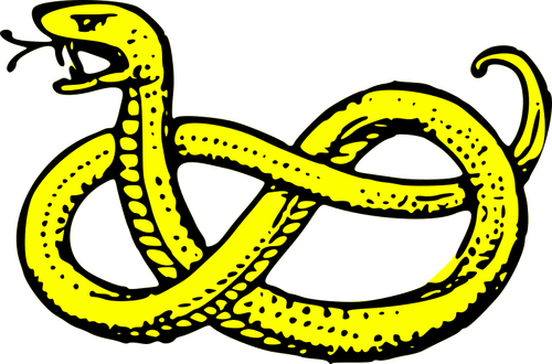 Yellow snake vector clip art