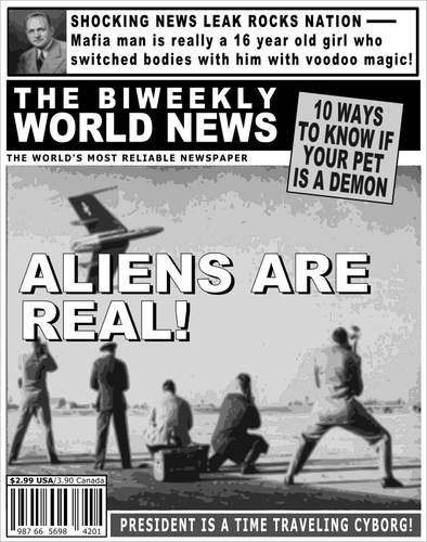 Tabloid penutup tentang alien