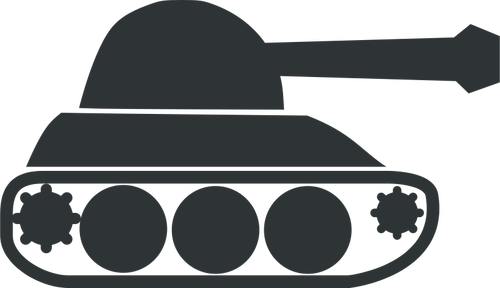 Icono de ejército negro tanque vector