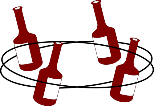 Vector clip art of four dancing bottles