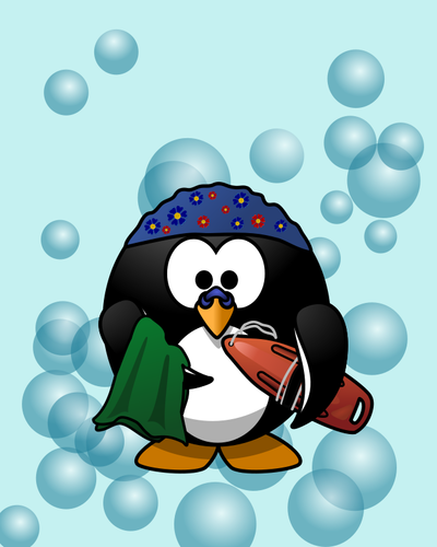 Ilustración de vector nadador pingüino