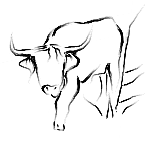 Piirretty härkä