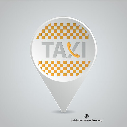 Pin de taxi símbolo ubicación