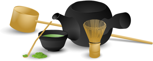 Immagine vettoriale di servire tè giapponese