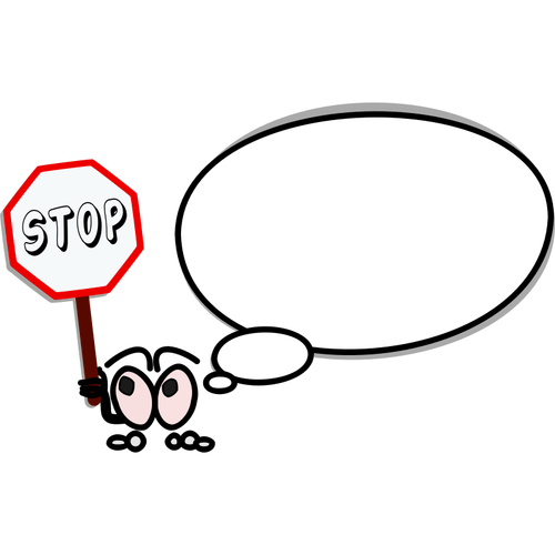 Immagine vettoriale di discorso bolla visualizzando segnale di stop