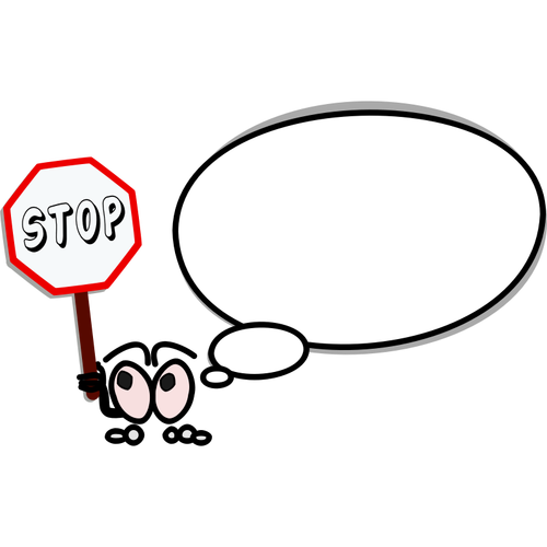 Speech bubble showing stop sign vector image