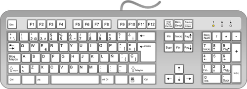Gráficos del vector teclado español