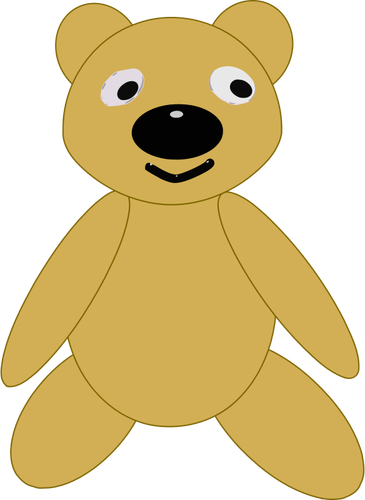 Clipart vectorial de osito de peluche marrón simple