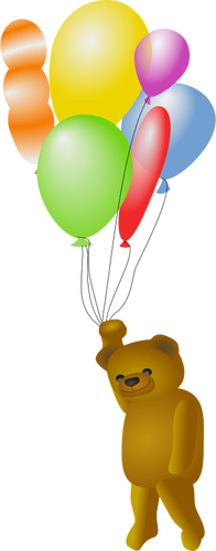 Medvídek držící balónky vektorové kreslení