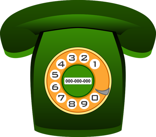 Vihreä klassinen puhelimen vektorikuva