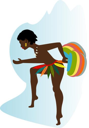 非洲女性舞者矢量绘图