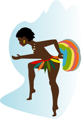 African woman dancer vector drawing