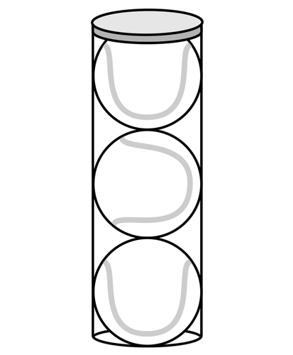 Bolas de tênis em uma imagem vetorial do cilindro