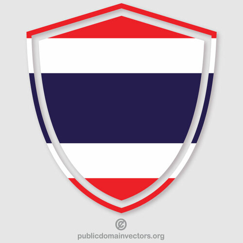 Thajsko vlajka hřeben silueta