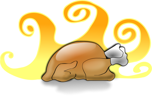 Baked turkey vector image