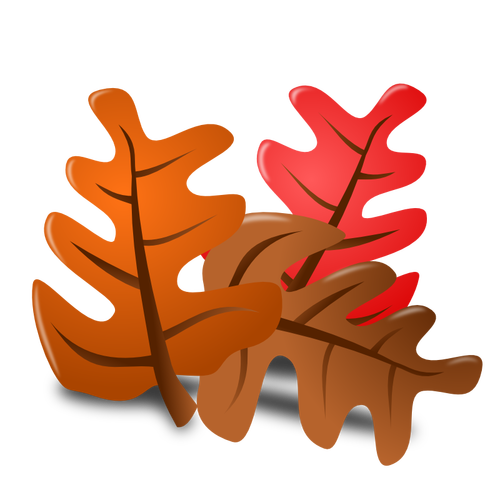 Vector image of autumn leaves with shadow