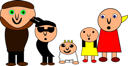 Vector illustraties van rare cartoon familie