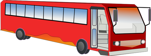 Bus avec image vectorielle porte ouverte
