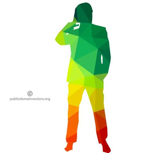 Man silhouet glinsterende clip art