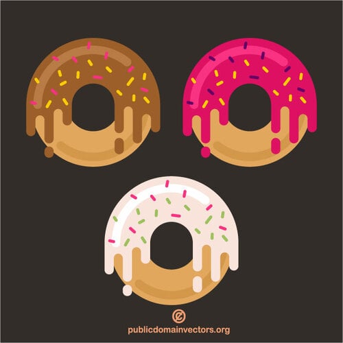 Three donuts clip art