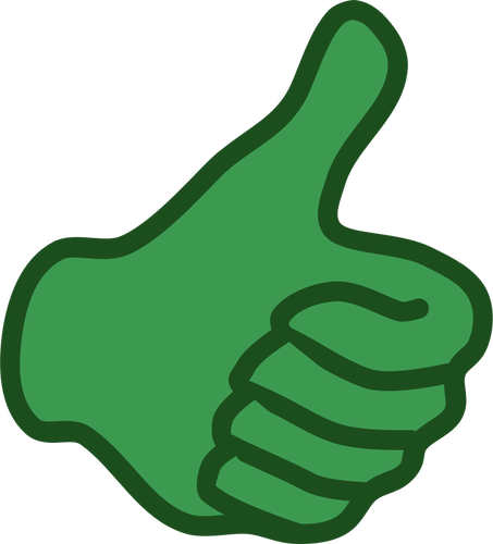 Vector image of green thumbs up hand