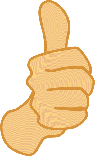 Vector drawing of thumbs up man hand