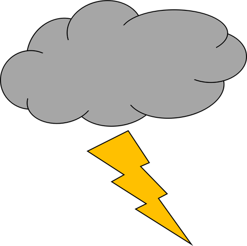 Vektor-Illustration von Cloud mit Thunderbolt-Wetter-Ikone