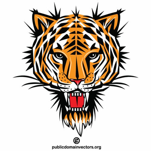 Gambar vektor warna harimau