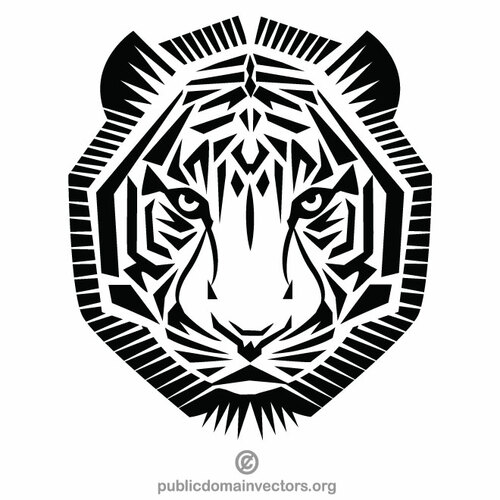 Tiger monochrome vector graphics