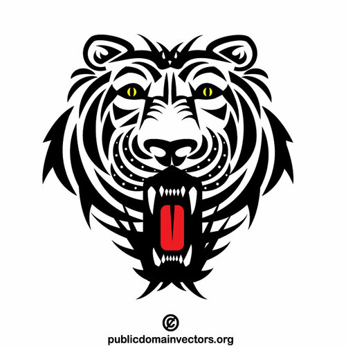 Tigre vector art monochrome