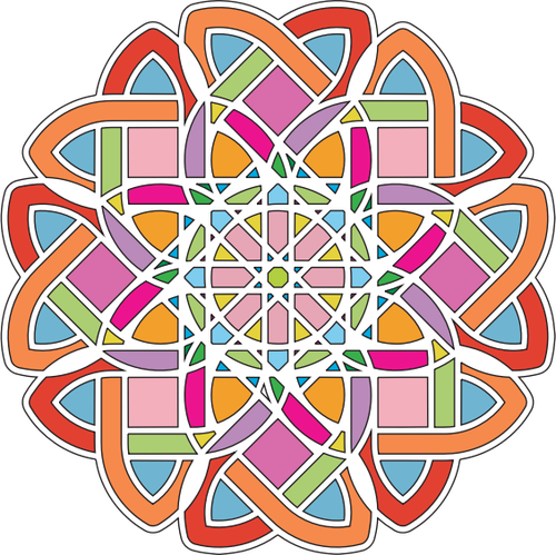 Ilustração em vetor de flor abstrato labirinto