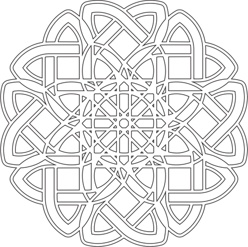 Vector graphics van zwartwit doolhof bloem