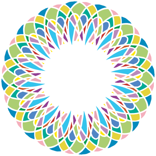 Illustrazione vettoriale di anello colorato pastello senza nero