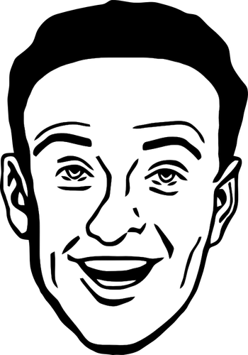 Vector drawing of comic man character profile avatar