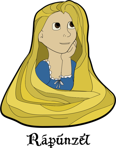 Rapunzel dívka vektorový obrázek