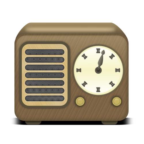 Wooden radio receiver vector clip art