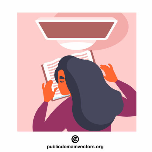 Tired girl sleeping at workplace