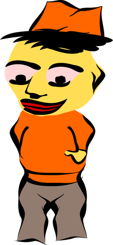 Vector graphics of yellow faced male doll