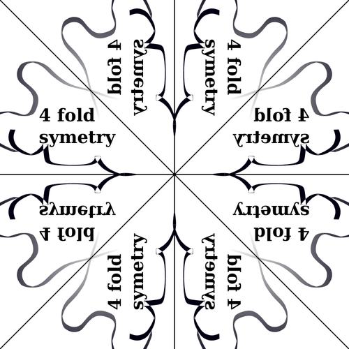 4 dobre a ilustração vetorial de simetria